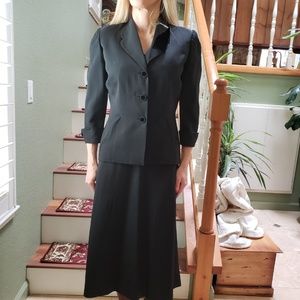 tailored black vintage dress and jacket xs with c